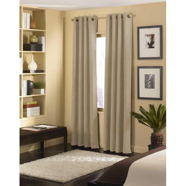 Curtainworks Cameron Grommet Curtain Panel, 50 by 95", Sand