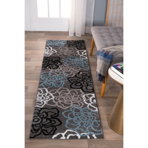 Rugshop Kitchen Rugs Contemporary Modern Floral Flowers Hallway Runner Rug 2x10