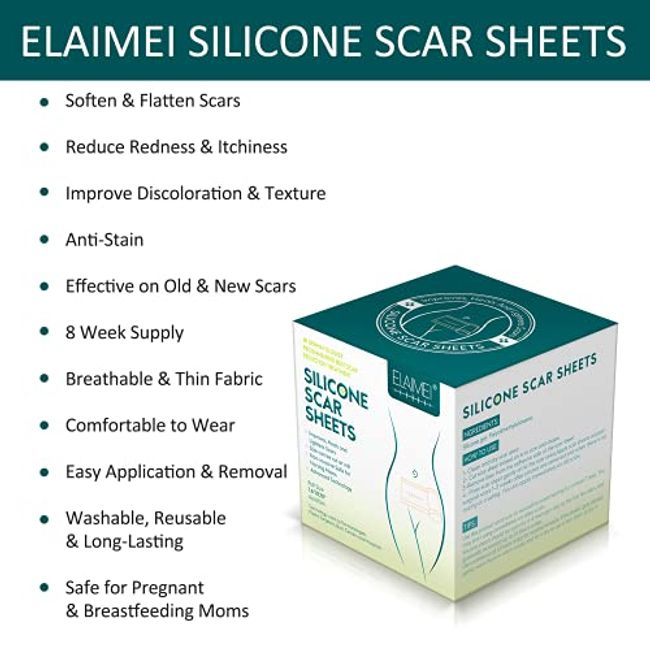 Silicone Scar Sheets, Medical Grade Silicone Scar Tape,Scar Strips for  Surgery, Csection,Keloid, Burn, Safe and Painless Scar Removal (1.6 x 120