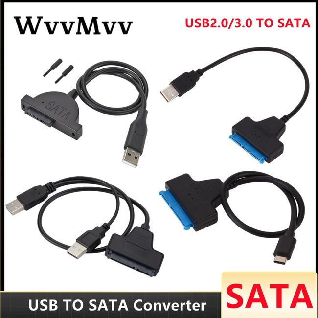 Hard Disk Cable USB 3.0 to SATA 3 Adapter 22pin Connector for 2.5 SSD HDD  Drive
