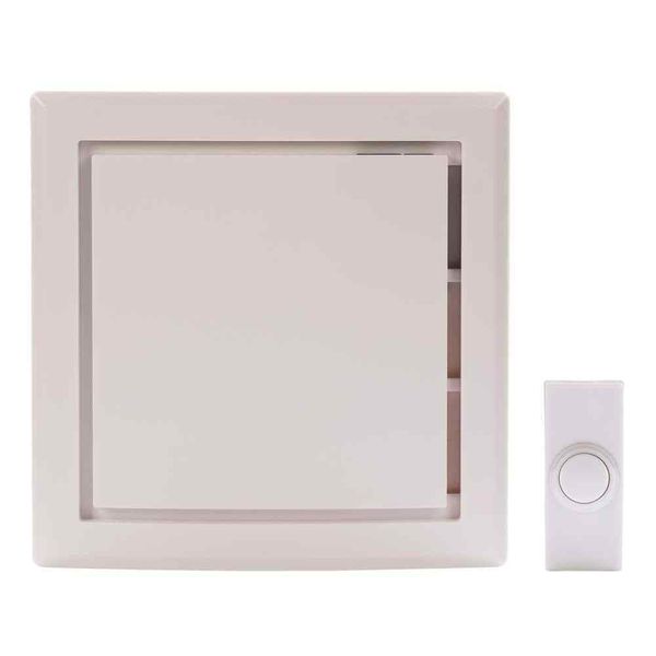 Wireless Battery Operated Doorbell Kit w/Wireless Push Button,White