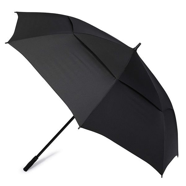 G4Free 72 Inch Huge Large Oversize Golf Umbrella Automatic Open Double Canopy Vented Windproof Stick Umbrellas, 6 Ft Heavy Duty Outdoor Doorman Umbrella Family Umbrella(Black)