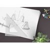 Pacific Arc's Scholastic Triangle - 4 inch - Clear - 45/90 Angle - Plain Edge - Polystyrene - Technical Drawing Tools, Drafting, Architect and Engineering.