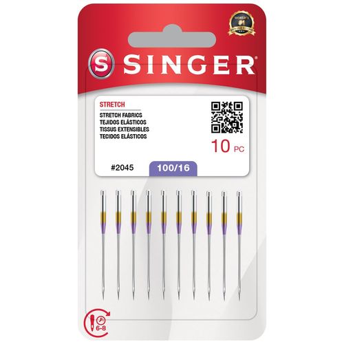 Singer 2045 Size 16/100 Blister Pack 10 Needles, Silver