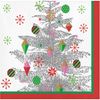 Creative Converting Bright Christmas Tree Napkins White