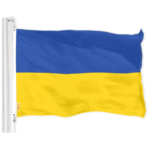 G128 USA American Flag & Ukraine Ukrainian Flag 3x5FT Printed 150D Polyester
