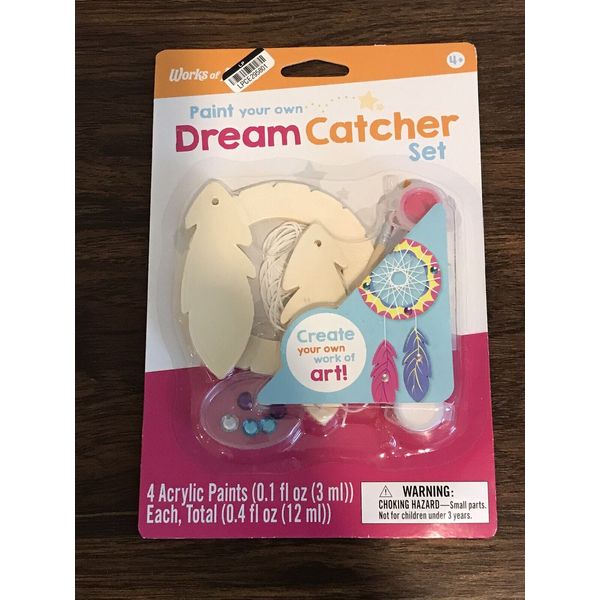 Kids Craft Kit Dream Catcher Real Wood Small Acylic Paint Set Ages 4+. Free ship