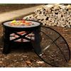 26"Steel Fire Pit with Grill Grate&Spark Screen,360° Airflow Boost Technology,Le