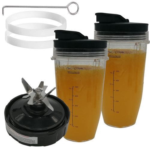 Replacement extractor blade with 24oz cup and lid Compatible with 1100W Nutri Ninja Auto-iQ Blender：BL 481 70/ BL480-70/BL482 70