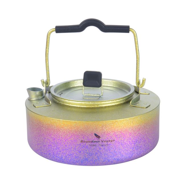 Titanium Tea Pot Cup Set with Filter 380ml Kettle Outdoor Camping Tea Maker