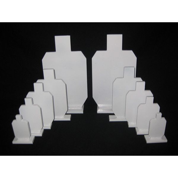 10 Piece IDPA/IPSC Steel Shooting Range Knock-Over Targets - AR500 Metal Knock-Down