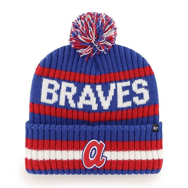 '47 Atlanta Braves Mens Womens Cooperstown Bering Cuff Knit Stretch Fit Royal Blue Team Color Logo Beanie