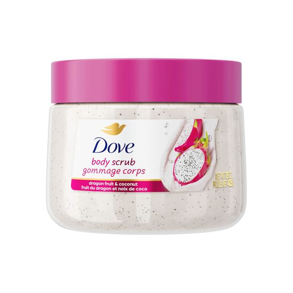 Dove Body Scrub Dragon Fruit & Coconut Cream For SIlky Smooth Skin Body Scrub Exfoliates and Provides Lasting Nourishment 15 oz