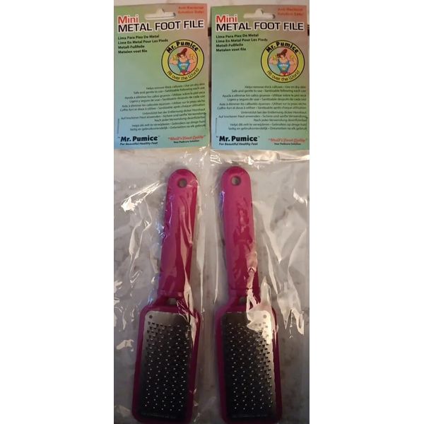 2 Mr Pumice METAL FOOT FILE Safe Remove Pedicure Callus mini Plate Remover (ZZ)
