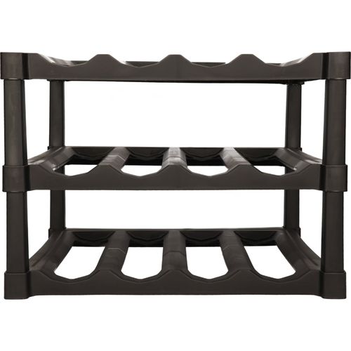 GEEZY Wine Rack Space-Saving 3 Tier Stackable Durable Stylish 12 Bottle Wine Holder Display for Maximizing Wine Storage, Free Standing