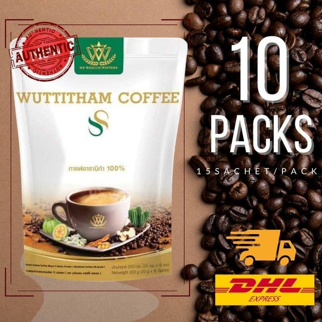 10x Wuttitham Instant Coffee Health Weight Control Anti Aging Slimming Drink