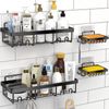 5-Pack Adhesive Shower Caddy, Wall Mounted Bathroom Shower Shelves with Soap