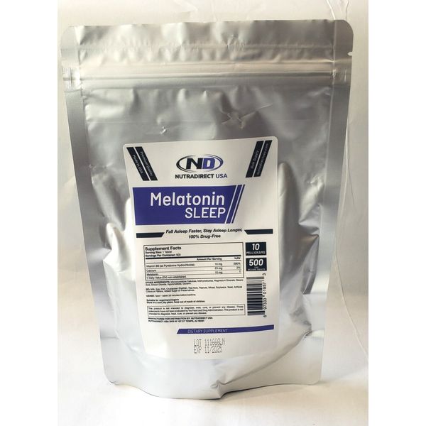 NutraDirect Melatonin 10mg TIME RELEASE Tablets - 500 Tablets   EXP: JAN 2026