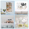40 Piece Acrylic Wall Sticker, Removable Oval Mirror Sheets for Decorative Scenes