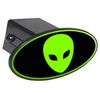 GRAPHICS & MORE Alien Head Green On Black Oval Tow Trailer Hitch Cover Plug Insert 2"