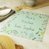 Glass Chopping Board. Personalised Cutting Board. Worktop Saver. Busy Bee