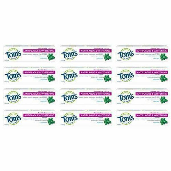 Tom's of Maine Fluoride-Free Antiplaque & Whitening Toothpaste, Travel