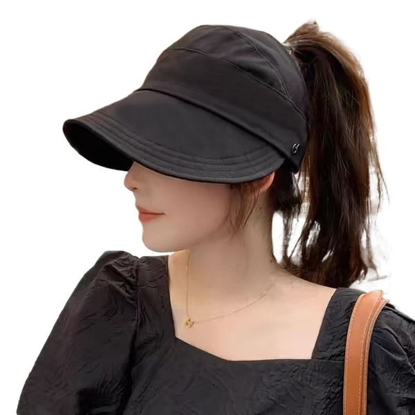 Kukeyiee Women's UV Protection Hat, Empty Cap, Tie a Ponytail, Small Face Effect, Designed with Hanging Buckle and Pockets, UPF 50+ (Lightweight, Cool, Breathable), Sun Hat, Wide Brim, Summer Hat,