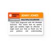 MS (Multiple Sclerosis) Awareness, Medical ID Alert Card