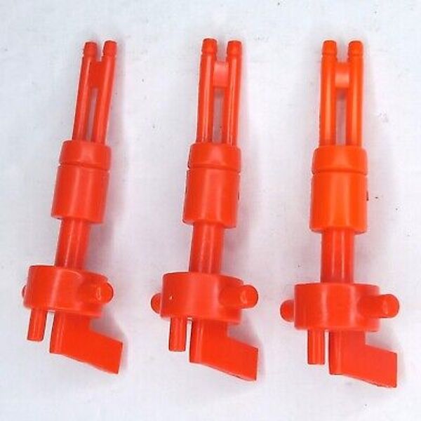 1990 Teenage Mutant Ninja Turtles 3 x Technodrome Red Turret Guns Accessory Part