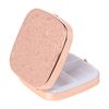 Simple Square Metal Portable Pill Box Storage Box with 3 Compartment (Rose Gold)