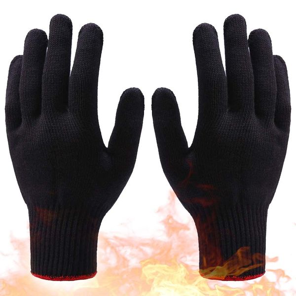 Heat Resistant Gloves for Hair Styling, 392°F Curly Hair/Straight Hair Anti-scalding Tools, Gloves for Hair Styling Curling Iron and Curling Wand, Single Glove, Black 2 Pieces