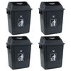 Idotry Plastic Trash Can Kitchen Garbage Bin with Swing Lid Wastebasket 4 Packs