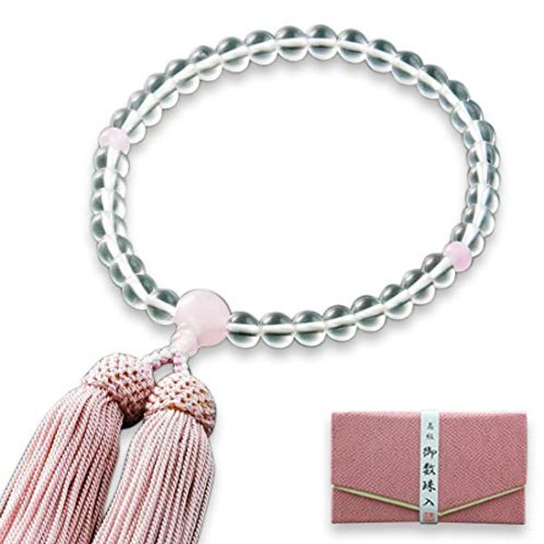 Fighters 仏壇 is, Wrinkle Buddha Mala Bead Women's Silk Head Tassels Genuine Rose Quartz Crystal 3 Plush [Mala Bag Set] w – 040 Kyoto 念珠 All Sect Will Last For Many Years