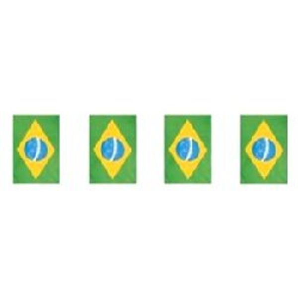 Novelties Direct Brazil Flag Bunting Rectangular Flags 6m long 20 flags Polyester