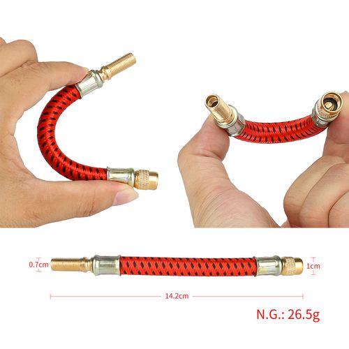 Flexible Tire Valve Extension Extender - 2 Pcs Valve Stem Extension Air Inflator Tube Inflatable Mouth Hose Pump Soft Tube for M365 Electric Scooter