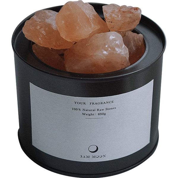 HIGHAWK Aroma Aroma Stone Iron Can Natural Quartz Rock Salt Crystal Stone Table Entrance Interior Gift Air Purification (Himalayan Crystal Salt)