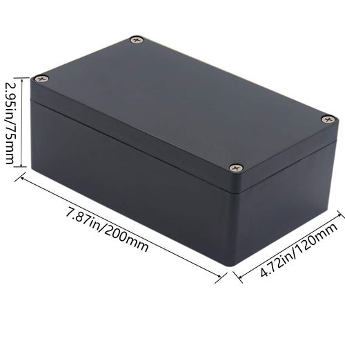 Otdorpatio Project Box ABS Plastic Black Electrical Boxes IP65 Waterproof DIY Electronic Junction Box Power Enclosure 7.87 x4.72 x2.95 inch (200x120x75 mm)