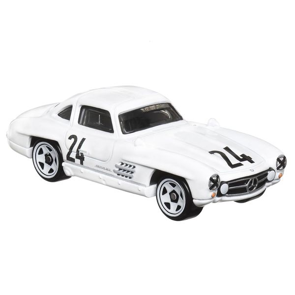 Hot Wheels Collectible Die-Cast Vintage Racing Club Vehicle - White Sports Car - Inspired by 1954 Mercedes-Benz 300 SL - HRT81-1/6