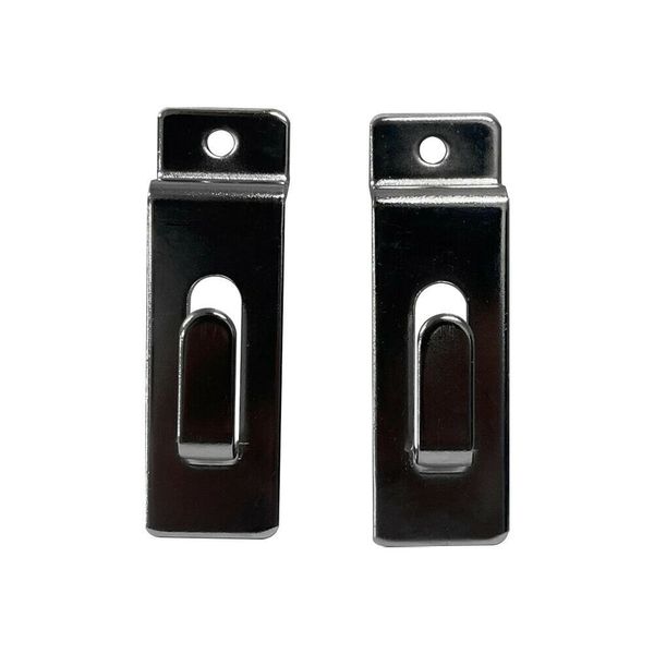 2Pcs Chrome Single Notch Slatwall Hook Hooks Retail Display Metal Picture Hanger