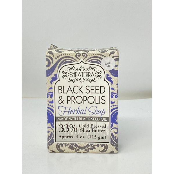 Shea Terra Organics, Black Seed & Propolis, Holistic Skin Care Herbal soap 4oz