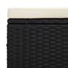 YAFF Ottoman with Cushion Black 15.7"x11.8"x15.7" Poly Rattan