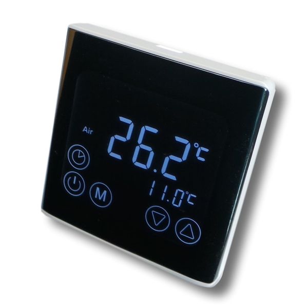 SM-PC® #a61 Heater Thermostat Room Thermostat Programmable LED Touch Screen Digital Black