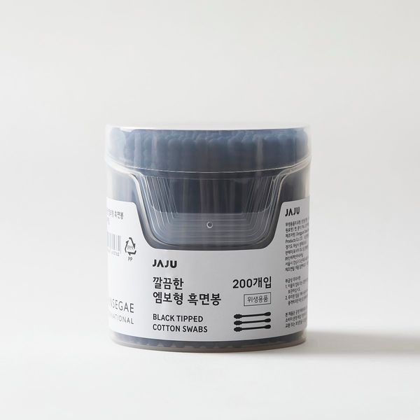 [JAJU/JAJU] Neat embossed black cotton swab 200P