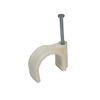 White Round Cable Clips with Fixing Nail K-Type 50pcs (10mm)