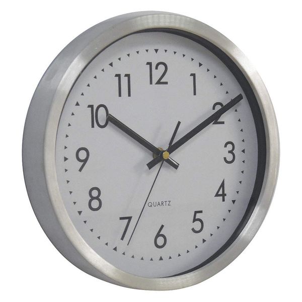 GRAINGER APPROVED 48PD14 Analog Clock,Aluminum