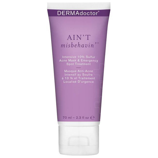 DERMAdoctor Ain't Misbehavin' Intensive 10% Sulfur Acne Mask & Emergency Spot Treatment, 2.3 fl oz