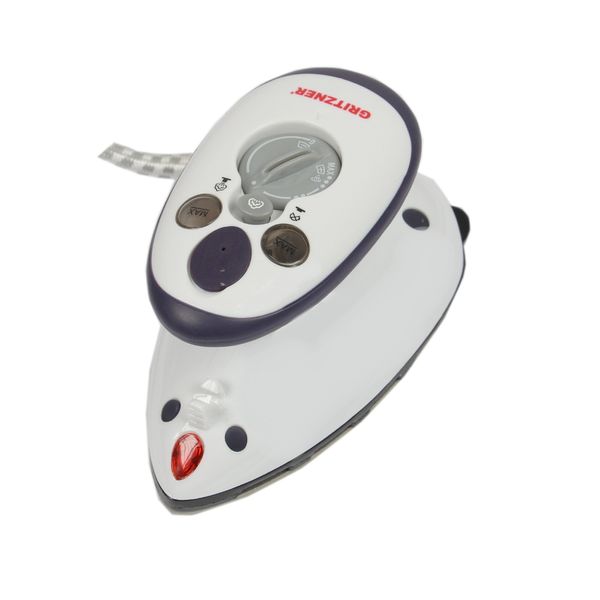 Gritzner 636 Mini Bügeleisen - 260-420 W, Antihaft Bügelsohle, Wassertank 40 ml, 110-240 V Netzspannung umschaltbar, mit/ohne Dampf, mit Beutel - Dampfbügeleisen, Reisebügeleisen