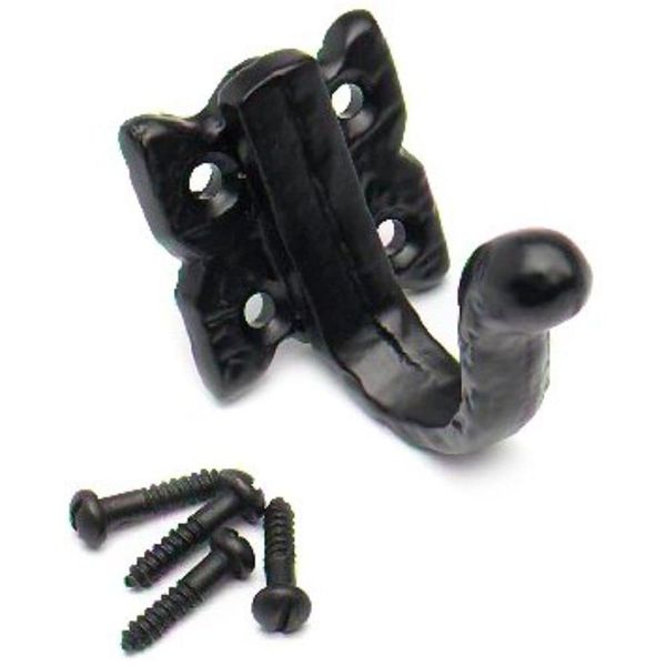 Merriway® BH00523 Antique Single Robe Hook - Black