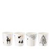 Hutschenreuther Candyland 02478 725912 28199 Merry Christmas Shiny Gold Set of 4 Tea Lights Diameter 7 Height 8 cm, Porcelain, 14 x 14 x 8 cm