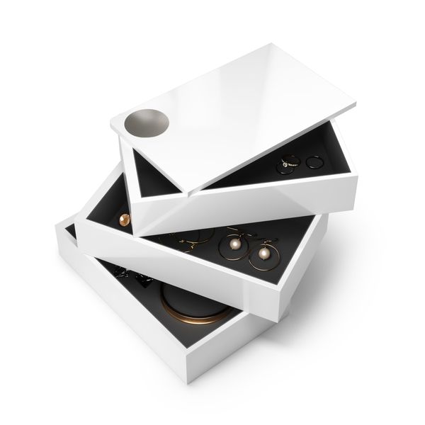 Umbra Spindle Storage Box, White